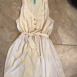 White button down/front tie dress